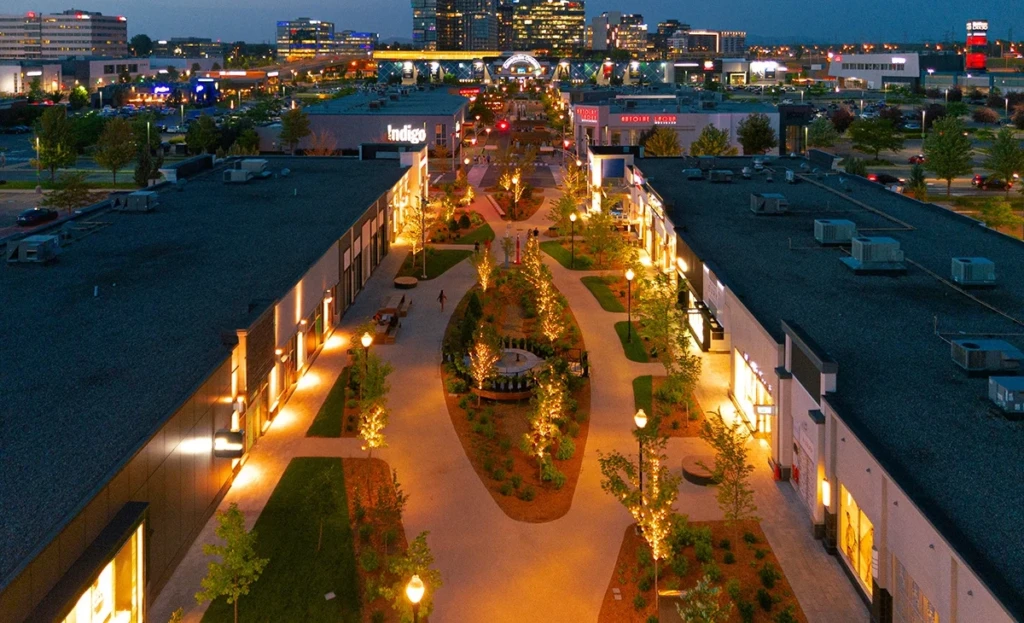 Aménagement paysager commercial - Allée des Lumières Quartier Dix30